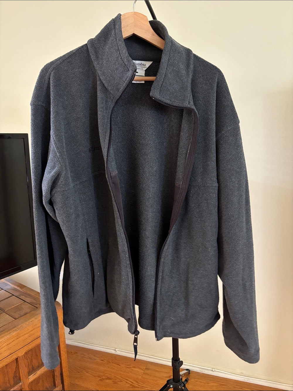 Columbia Men's Charcoal Gray Full-Zip Fleece Jacket size L